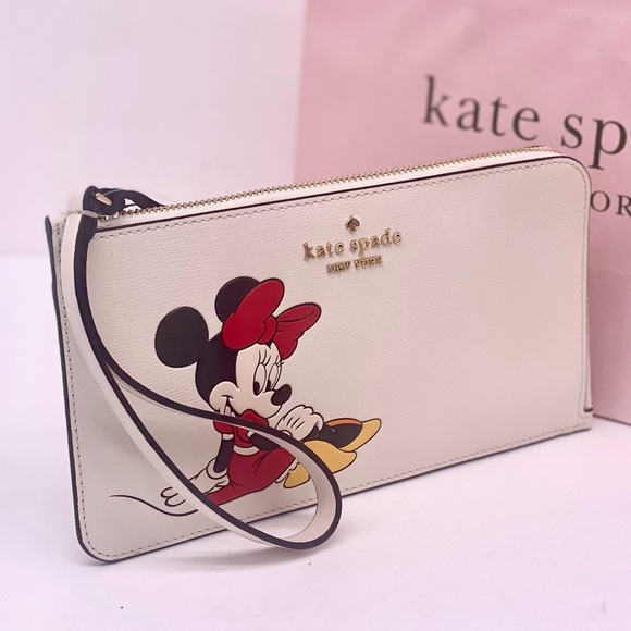 Disney X Kate Spade New York Minnie Medium L-Zip Wristlet - Picture 2 of 11